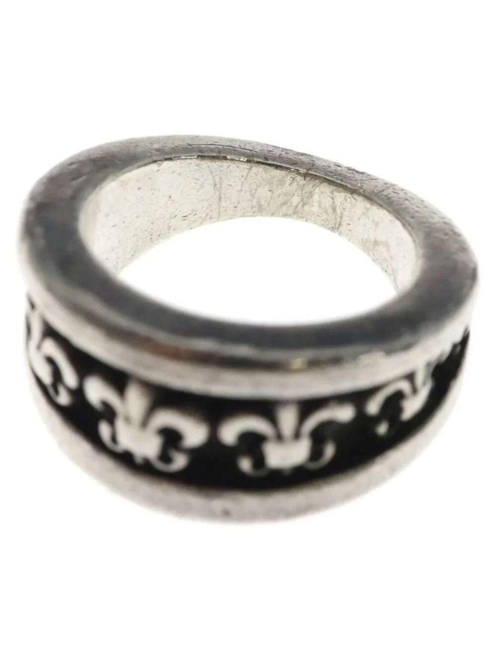 Chrome Hearts Narrow BS Fluer Band BS Flare Ring Silver